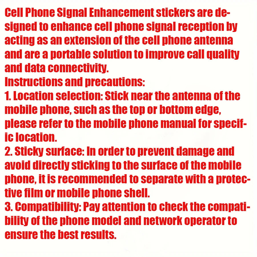 Signal Enhancement Sticker Booster